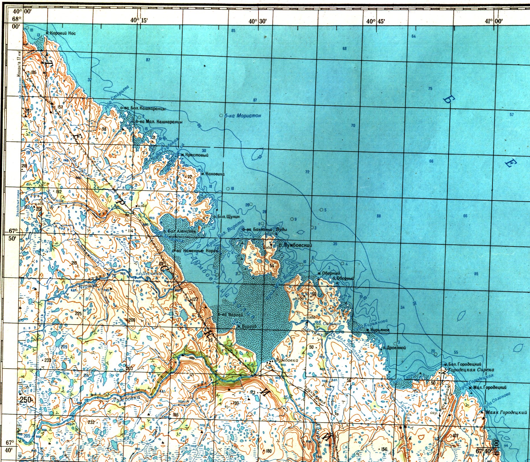 Кольский залив карта морская